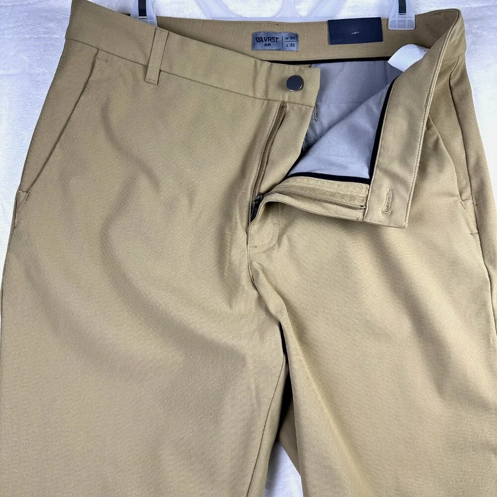 VRST Mens Limitless Performance Slim Fit Chino Pants W35 L32 Beige Stretch NWT - Picture 6 of 12